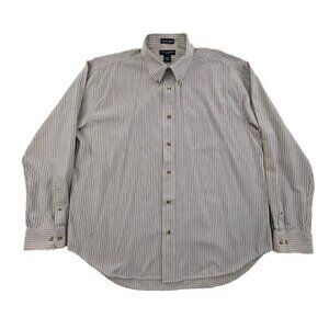 Ivy‎ Crew Shirt Men's XL Gray Stripe Wrinkle Resistant Long Sleeve EUC Button-Up